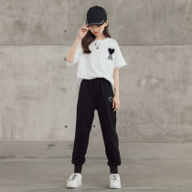 Girls summer clothing suit 2022 new trendy ocean gas children CUHK children short sleeve T-shirt sports sweatpants two sets
