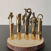 Whistleblowing pure brass mouth whistle Birds Big Volume Outdoor Coursework Soprano Children Toy Stomp Sentry Pendants Lettering
