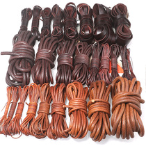 diy leather rope genuine leather rope calf leather rope made of old antique coffee color round flat beef leather strip bracelet necklace woven rope
