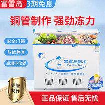 Commercial large capacity freezer Double temperature double chamber fresh-keeping and freezing dual-use lockable small freezer Quick-freezing refrigerator Single-use refrigerator