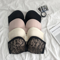 Sexy non-slip bra no steel ring strapless invisible chest gathered thin seamless wedding underwear