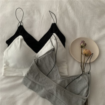 Anti-light no steel ring tube chest girl small suspenders beautiful back with base shirt sexy wrap chest thin underwear top