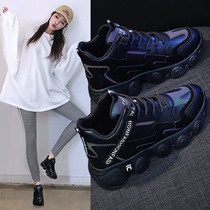 2021 autumn and winter New Sports womens shoes tide ins black wild winter explosion plus velvet thick father shoes High