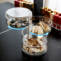 Transparent rotating jewelry box head rope box hairclip Jewelry earrings shelf display rack nail hand necklace earring storage box
