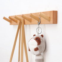Solid Wood Hook Creative Wall Hung Hanger Entrance Door Rear Wall Clothing Hat Key Wooden Wall-mounted Free Punch