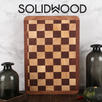 German beech wood vegetable board solid wood household fruit double-sided Net Red Black sandalwood chopping board checkerboard kitchen cut Net Red