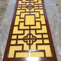 Chinese antique doors and windows square ceiling hollow flower grid corridor wall decoration pendant Wall Wood grille background wall