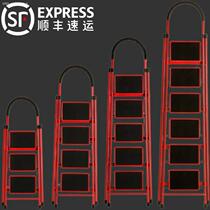 Ladder Household herringbone ladder Folding indoor mobile stairs Multi-function lifting step ladder thickened ladder escalator stool