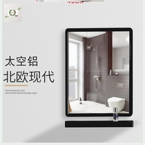 Bathroom mirror Bathroom small bathroom mirror washbasin Wall-mounted cute washbasin table makeup self-adhesive