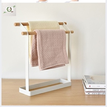 Desktop table top vertical double bar towel rack bathroom Bathroom Kitchen removable non-hole installation towel hanging
