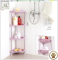 Floor-to-ceiling bathroom shelf Corner triangle kitchen bathroom living room bath plastic rack placement