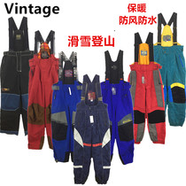 Ancient vintage single double board charge ski pants Japanese outdoor men and women mountaineering Waterproof warm back sling 8