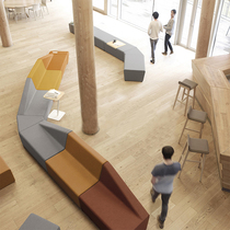 4S Shop Banking Shops Company Training Institutions Lounge Creative Profiled Casual Office Fabric Compositions Sofa