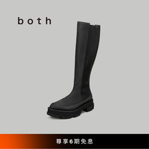 bothGAO high casual boots female autumn new long tube Chelsea boots thick bottom round head thin boots four seasons thin