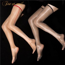  Ultra-thin 1D oily stockings Retro rear vertical line flashing soft light stockings Thigh socks reflective stockings over-the-knee socks