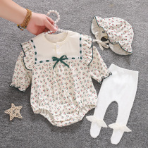 Baby wrapping clothes autumn and winter foreign style winter clothes newborn 100 days full moon baby clothes autumn suit 0-3 month autumn clothes