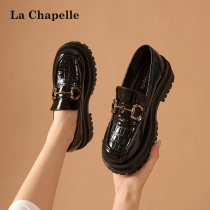 Lasciabel Thick Bottom Lefu Shoes Woman Lacquer Leather Yinglun Wind Little Leather Shoes Spring Autumn Season 2022 New Jk Pine Pastry Single Shoes