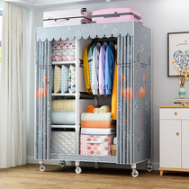 Net red wardrobe simple cloth wardrobe steel pipe thick reinforcement home bedroom thickened Oxford cloth strong durable cloth cabinet
