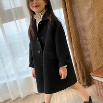 2021 new boy what about the girls bifacial cashmere big coat autumn and winter childrens jacket tide