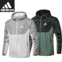 Sports coat mens spring and autumn windbreaker new long sleeve loose hooded thin top breathable double casual jacket tide