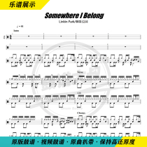 Lincoln Park-Somewhere I Belong drum kit drum score rock send video drum score no drum accompaniment