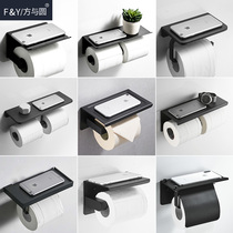 Punch-free black roll paper holder hotel toilet creative paper towel hand rack wall-mounted toilet paper holder wall-mounted toilet paper holder