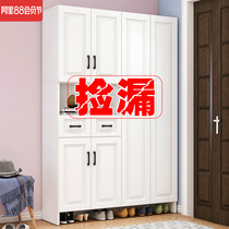 Shoe cabinet Household door simple partition cabinet High vertical shoe cabinet household large-capacity solid wood storage shoe cabinet entrance cabinet