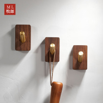 Shepherd clothes hook single punch-free Creative walnut wire gold wall simple Nordic light luxury clothes hook