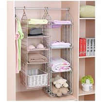 Dormitory wardrobe storage finishing Bedroom wardrobe cabinet layered partition storage cabinet Bedroom storage rack
