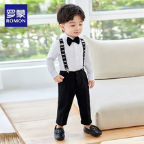 Romon childrens small suit suit suit boys one year old boy baby boy boy boy British Korean suit flower girl dress suit