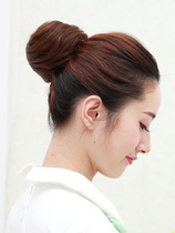 New meatball head wig Female real hair hair bag grab clip Half hair circle Curly hair bud straight hair disc hair artifact fluffy head