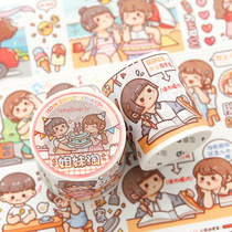 New small potato series sisters Amoy stickers Handbook cute cartoon character tape meat ball hand account and paper film
