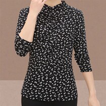 Mom base shirt spring and autumn foreign atmosphere 40 years old 50 middle-aged women long sleeve T-shirt middle-aged autumn dress size top