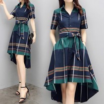 2021 autumn new blouse dress fashion dress fresh fashion temperament slim irregular blouse dress