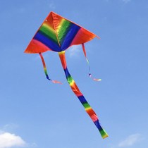 Triangle rainbow traditional prairie high-end new 2022 kite anti-gale long tail girl Chinese style