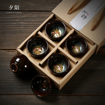 Jianzhan tea cup set kiln master Cup Single Cup ceramic tea cup 6 sets