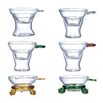 Shallow Mingxuan glass tea filter special tea filter heat-resistant tea leak tea divider filter tea compartment tea accessories