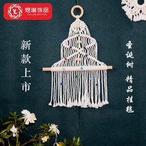ins Nordic Christmas tree baby room modern simple pure woven wall decoration Nordic handmade home tapestry Nordic hand