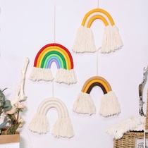 Hot selling creative tapestry ins Nordic rainbow home decoration handmade cotton thread weaving Bohemia Wall Nordic