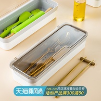 Chopstick box with lid Household chopstick spoon storage box Chopstick basket Kitchen restaurant dust drain chopstick tube