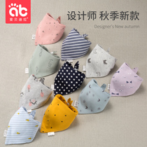 Saliva towel pure cotton baby triangle towel Newborn baby bib Waterproof triangle saliva towel autumn and winter thickened section