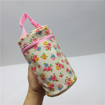 Pure original foreign trade export British tarpaulin classic small flower portable insulated water bottle bag bottle storage bag