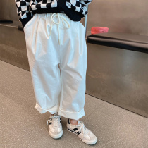 yojia girl pants spring autumn outside wearing a trendy thin section relaxed ocean gas trendy baby wide-legged casual pants children