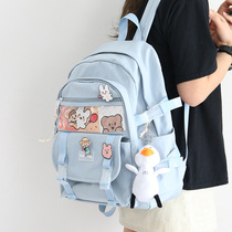 Cute primary school student school bag female Korean version of Harajuku fashion waterproof junior high school students lightweight large-capacity high school backpack female