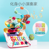 Childrens car break through the piano big adventure baby multi-function small train rail car boy girl educational toy