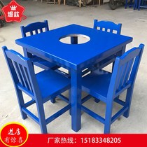 Strings of fragrant solid wood hot pot table and chair marble battery stove integrated hot pot shop table and chair combination kit manufacturers customized