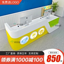 Kindergarten front desk painted early education center reception desk desk cashier counter school education and training institution front desk