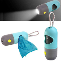 Pet dog garbage bag dispenser with light LED dog toilet picker out clasp portable Amazon hot sale