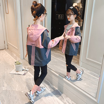 Girls windbreaker casual coat spring and autumn models in big children Foreign style children 2021 new autumn jacket autumn jacket