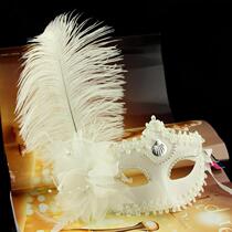 Walk Show Black White Lace Mask Half Face Female Adult Makeup Prom Party Venice Feather Mask Beautiful